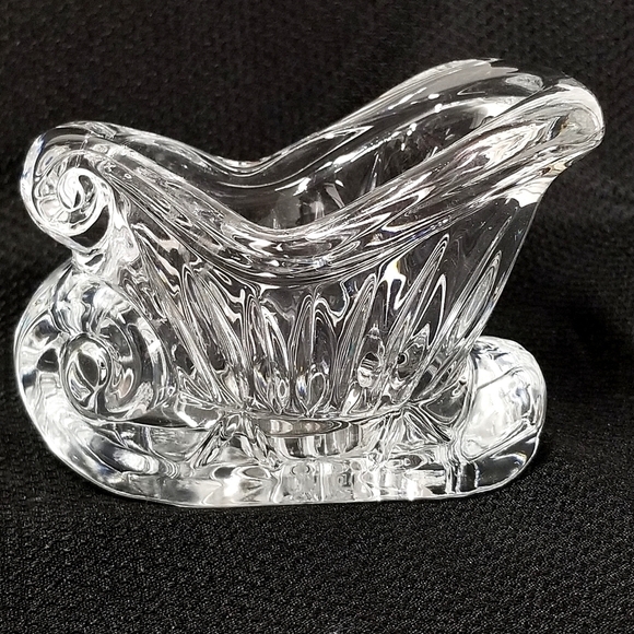 2 Clear Crystal Santa Sleighs - Holiday - Tealight/Votive Candle  Holders